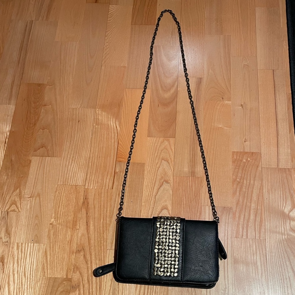 Black and gold convertible clutch